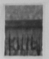 Enlargement: Left Window, Top Half, Top Right Pane (Full Spectrum) : The Rebecca Nurse Homestead, Danvers (Salem Village), Massachusetts (2015): Writing? What does it say? Enlargement: Left Window, Top Half, Top Right Pane (Full Spectrum)